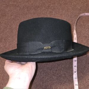 Scala 100% Wool Fedora Hat Men's Size Large Vintage Classic Black